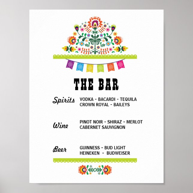 Affiches Panneau de participation à la fête de bar Fiesta S (Devant)