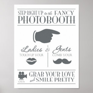 Affiches Panneau de Photomaton de Mariage Vintage