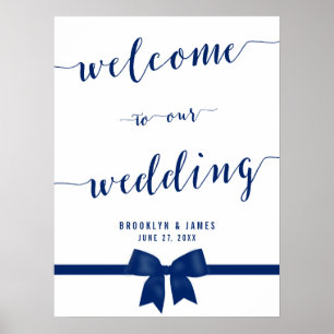 Affiches Panneau de réception Royal Blue Wedding Imprimer 1