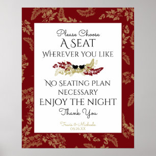 Affiches Panneau de siège Oiseaux et Gold Foliage