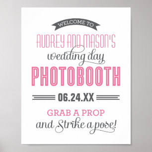 Affiches Panneau de signalisation de photomaton de mariage 
