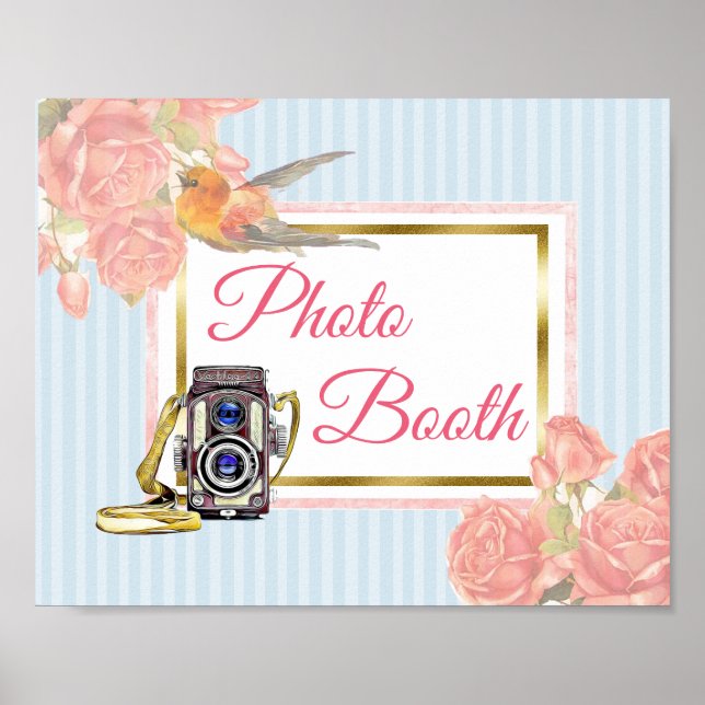 Affiches Panneau de signalisation de stand photo de mariage (Devant)