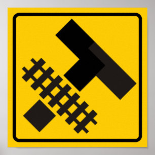 Affiches Panneau de signalisation ferroviaire Parallèles Ma