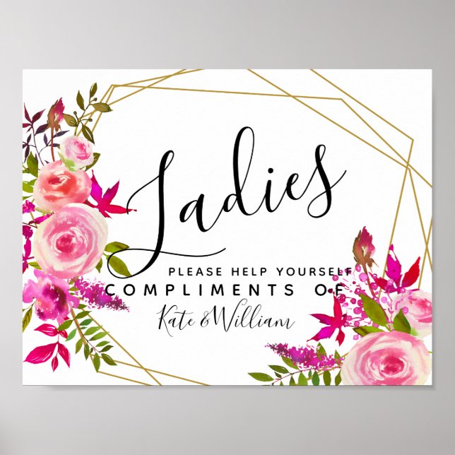 Affiches panneau de toilettes pour dames - corbeille d'arti (Devant)