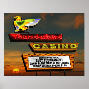 Affiches Panneau du casino Thunderbird Las Vegas Retro Post