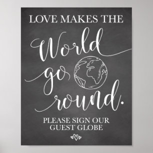 Affiches Panneau du Mariage du Globe invité