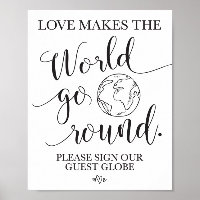 Affiches Panneau du Mariage du Globe invité (Devant)