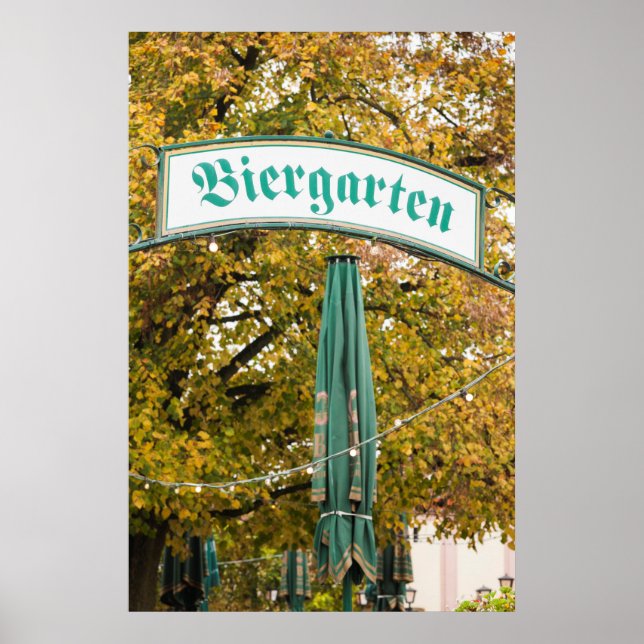 Affiches Panneau extérieur Biergarten, Allemagne (Devant)