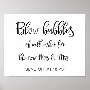 Affiches Panneau Lesbienne Mariage Bubbles   Calligraphie