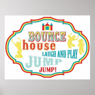 Affiches Panneau Maison Bounce Carnival Cirque Anniversaire