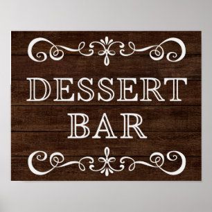 Affiches Panneau mariage - Bar-dessert Panneau Rustique Mar