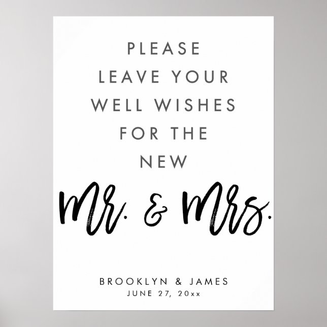 Affiches Panneau Mariage Blanc Et Noir (Devant)