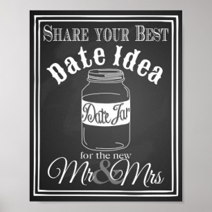 Affiches Panneau mariage "Date jar guest book" panneau de s