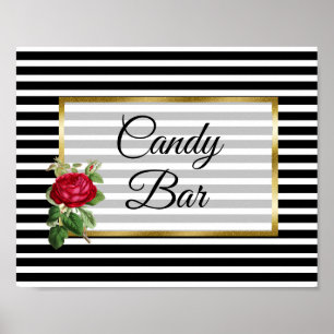 Affiches Panneau Mariage de la barre Candy Rose rouge