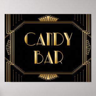 Affiches Panneau Mariage de la barre de bonbons   Gatsby Ar