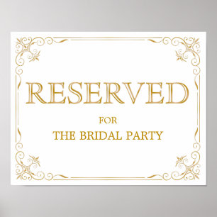 Affiches Panneau Mariage de table réservée Calligraphie m