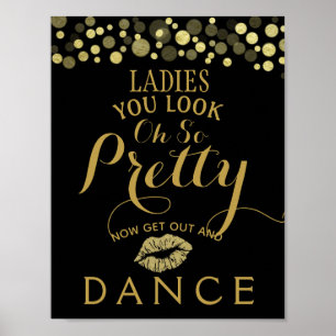 Affiches Panneau mariage Gold & Black Ladies