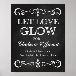 Affiches Panneau mariage - Let Love Glow Mariage Chalkboard