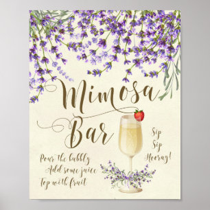 Affiches Panneau Mariage Mimosa Bar Lilac lavande violette