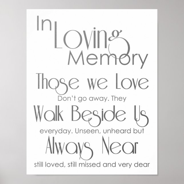 Affiches Panneau Mariage Silver Grey In Love Memory (Devant)
