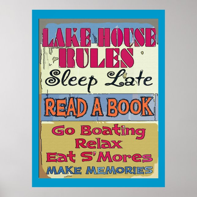 Affiches Panneau Règles de Lake House (Devant)