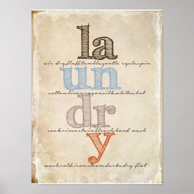 Affiches Panneau Salle de blanchisserie (Devant)