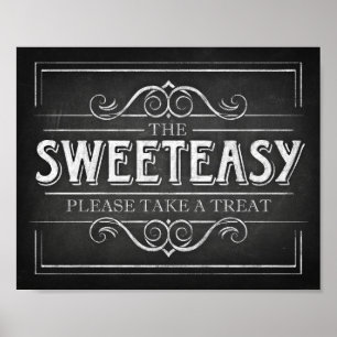 Affiches Panneau Style Chalk Print SWEETEASS Treat Sign Pri