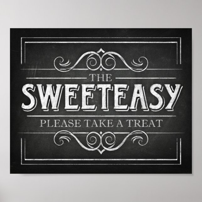 Affiches Panneau Style Chalk Print SWEETEASS Treat Sign Pri (Devant)
