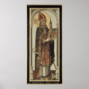 Affiches Panneau votif dépeignant St Ansgar, 1457
