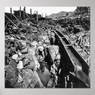 Affiches PANNING D'OR en CALIFORNIE c. 1866