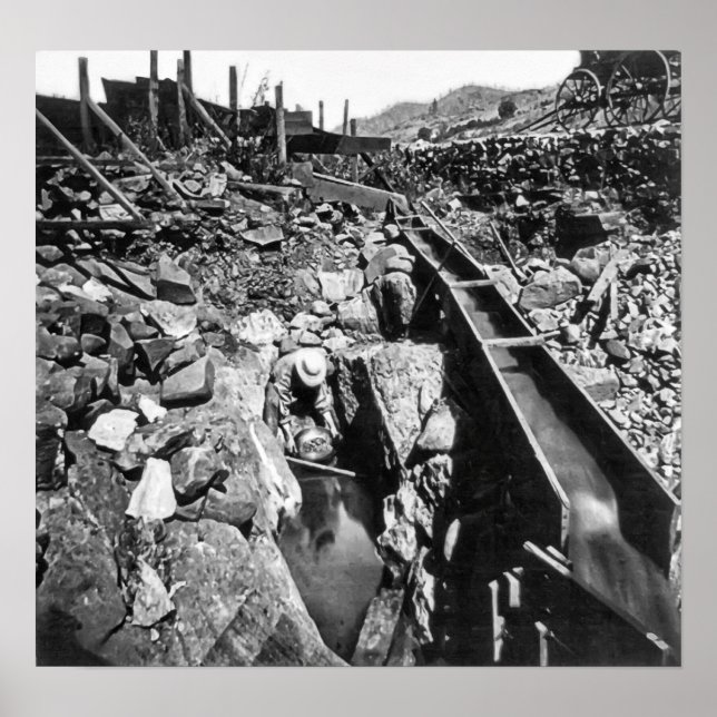 Affiches PANNING D'OR en CALIFORNIE c. 1866 (Devant)