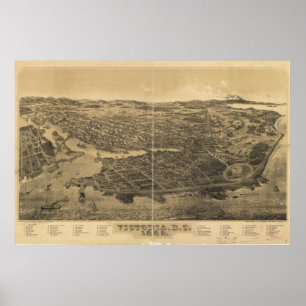 Affiches Panorama antique de la Colombie-Britannique 1889