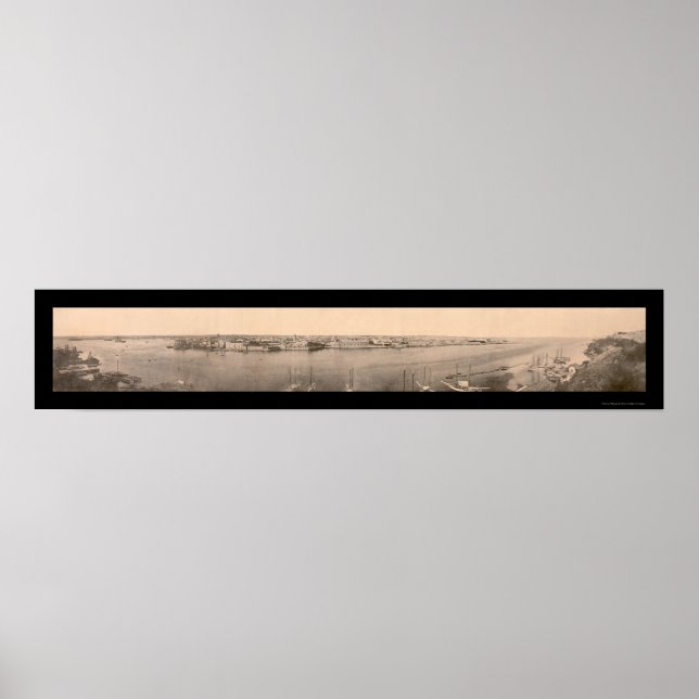 Affiches Panorama de La Havane Photo 1898 (Devant)