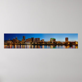 Affiches Panorama de Portland Oregon la nuit