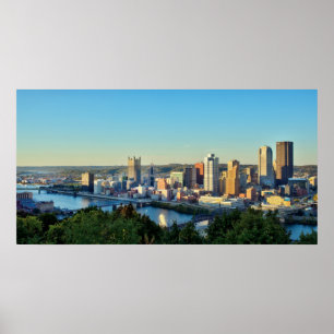 Affiches Panorama du centre-ville de Pittsburg