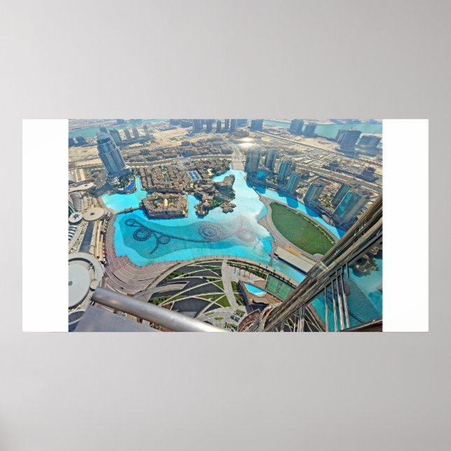 Affiches Panorama du parc Khalifa sur le Burj Khalifa (Devant)