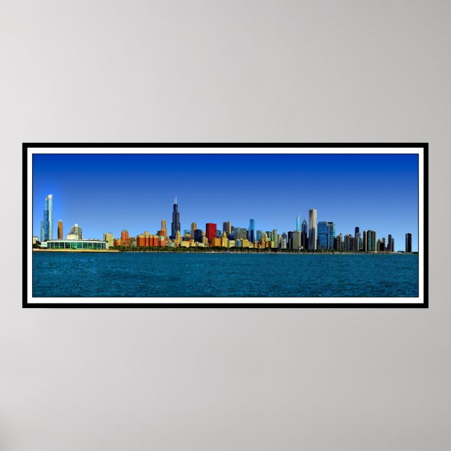 AFFICHES PANORAMA SKYLINE CHICAGO (Devant)