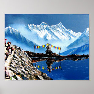 Affiches Panoramic View Of Annapurna Mountain Nepal
