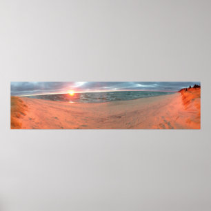 Affiches Panoramique Lake Michigan Sunset