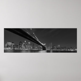 Affiches Panoramique noir blanc New York City Skyline