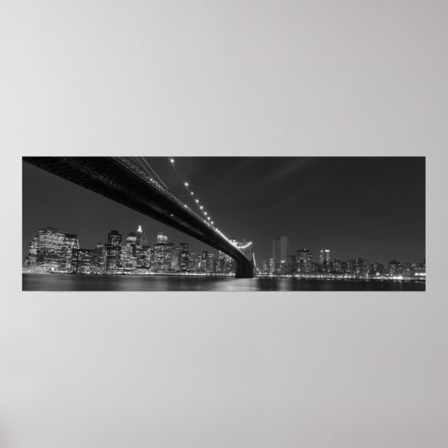 Affiches Panoramique noir blanc New York City Skyline (Devant)