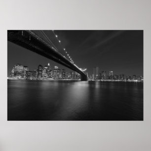 Affiches Panoramique noir blanc Skyline de la ville de New