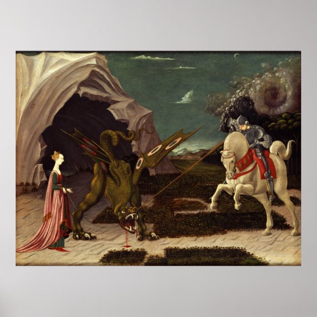 Affiches PAOLO UCCELLO - Saint George et le dragon 1470 (Devant)