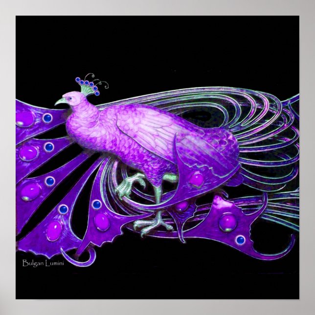 Affiches PAON, bleu violet noir (Devant)