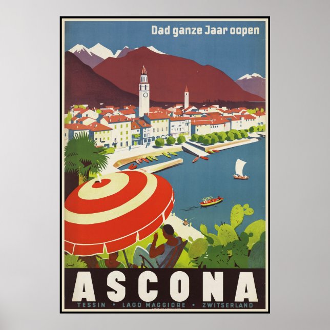 Affiches Papa ganze Jaar ouvert Ascona (Devant)