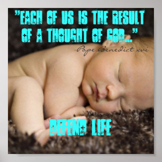 AFFICHES PAPE BÉNÉDIQUE SUR LA VIE