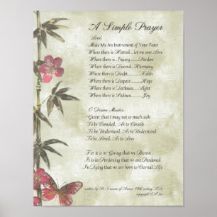 Affiches PAPE FRANCIS= ST FRANCIS PRAYER=Bamboo SIMPLE