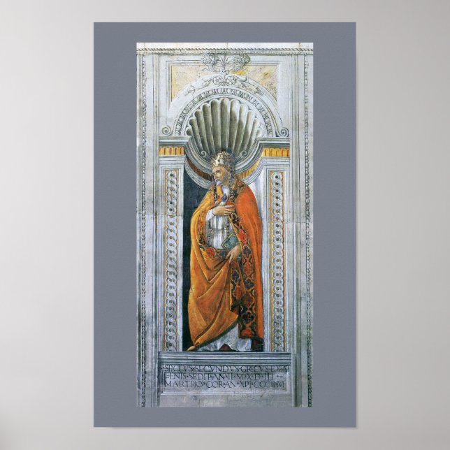 Affiches Pape Saint Sixte II par Sandro Botticelli (Devant)