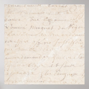 Affiches papier parcheminé français vintage de manuscrit de