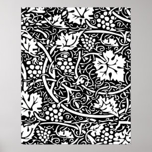 Affiches Papier peint à motif de raisin de William Morris